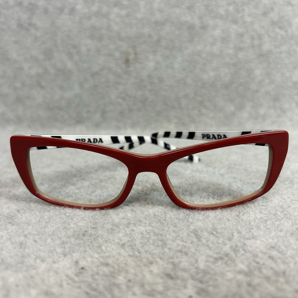 Prada Pr 10xv Red Rectangular Eyeglass Frames Bla… - image 1